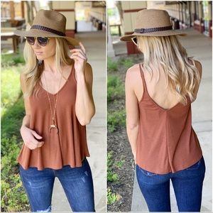 Infinity Raine Tops - Copper knit ribbed swing top Infinity Raine Tops - Copper knit ribbed swing top